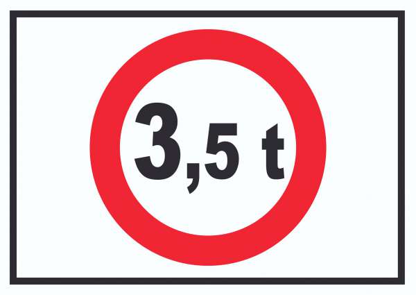 Durchfahrt verboten 3,5 Tonnen Symbol Schild