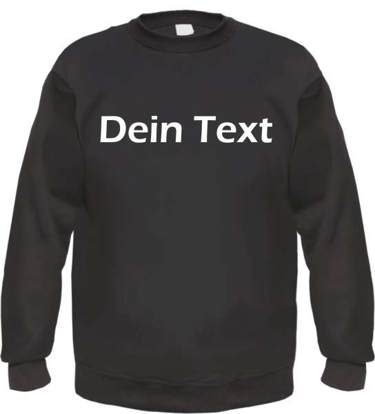 Individuelles Rundhals Sweatshirt - Blockschrift - Wunschtext Druck