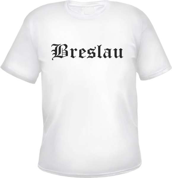 Breslau Herren T-Shirt - Altdeutsch - Weißes Tee Shirt