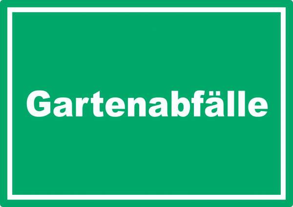 Gartenabfälle Mülltrennung Aufkleber mit Text