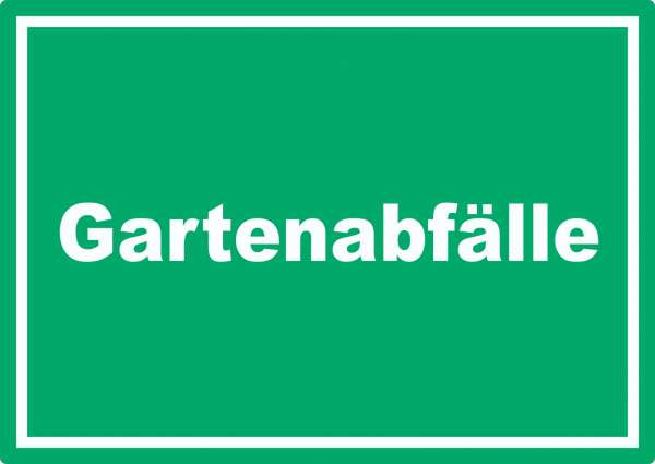 Gartenabfälle Mülltrennung Aufkleber mit Text