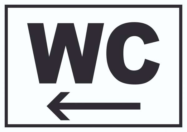 WC links Schild