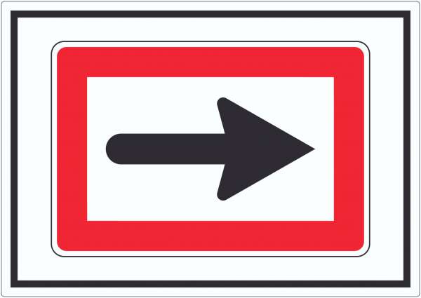 In Pfeilrichtung fahren rechts Symbol Aufkleber