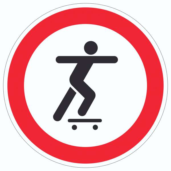 Skateboard fahren verboten Aufkleber Kreis