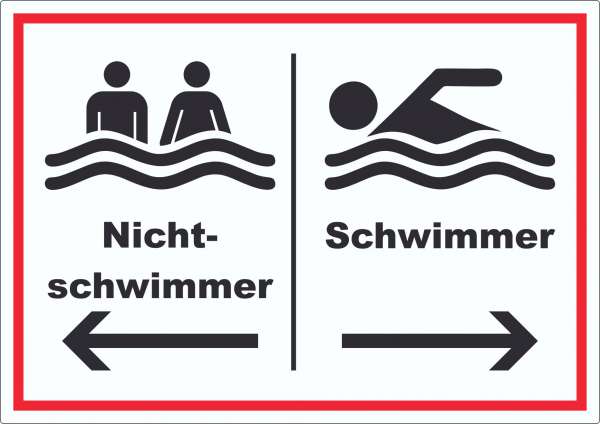 Nichtschwimmer Schwimmer Aufkleber