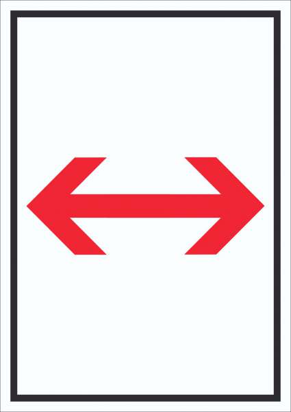 Richtungspfeil rechts links Schild hochkant rot weiss schwarz Pfeil