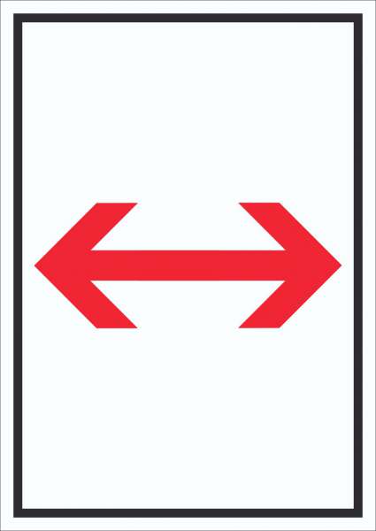 Richtungspfeil rechts links Schild hochkant rot weiss schwarz Pfeil