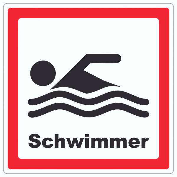 Schwimmer Aufkleber Quadrat
