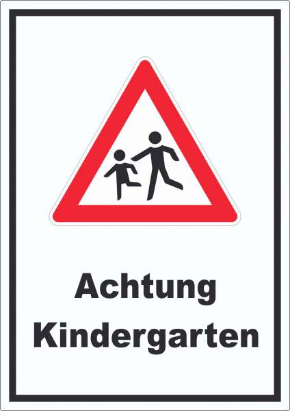 Achtung Kindergarten Aufkleber