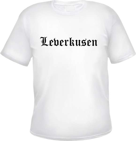 Leverkusen Herren T-Shirt - Altdeutsch - Weißes Tee Shirt