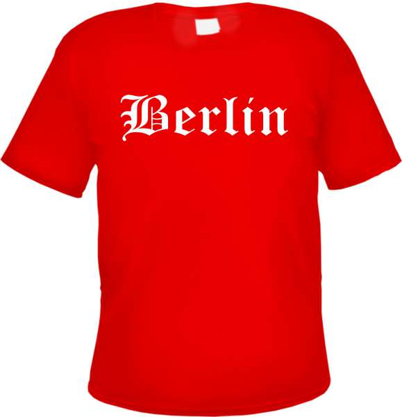 Berlin Herren T-Shirt - Altdeutsch - Rotes Tee Shirt