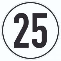 25km/h Geschwindigkeit Aufkleber Kreis 25km/h Geschwindigkeit Aufkleber Kreis