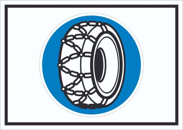 Schneekettenpflicht Symbol Schild