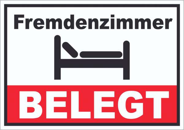 Fremdenzimmer BELEGT Aufkleber