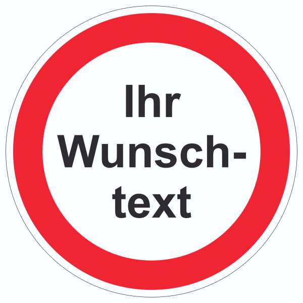 Aufkleber Wunschtext verboten Symbol