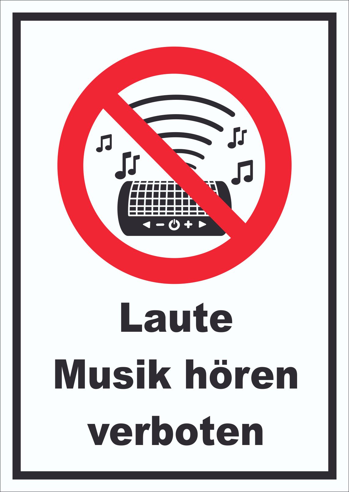 Schild Laute Musik verboten  HB-Druck Schilder, Textildruck & Stickerei  Onlineshop
