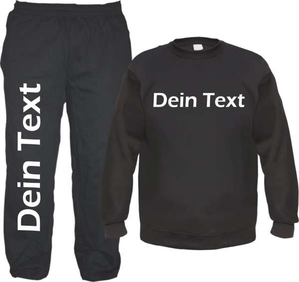 Individueller Jogginganzug - Blockschrift - mit Rundhals-Sweatshirt