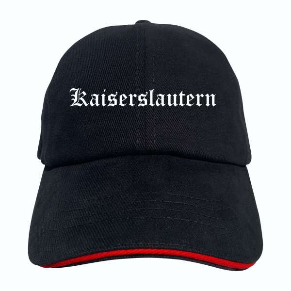 Kaiserslautern Cappy - Altdeutsch bedruckt - Schirmmütze - Schwarz-Rotes Cap