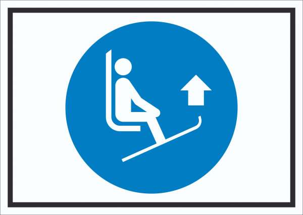 Skispitzen anheben Symbol Schild