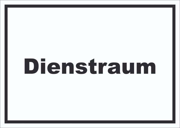 Dienstraum Schild mit Text Büro waagerecht