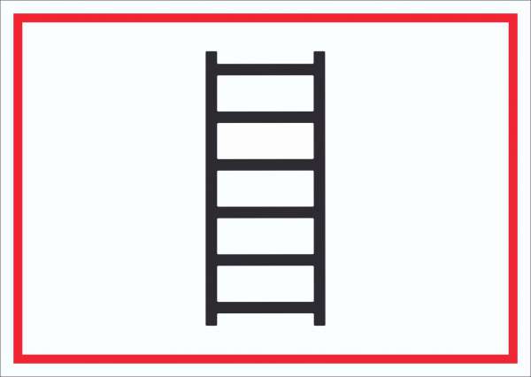 Schild Anleiterstelle tragbare Leiter Symbol