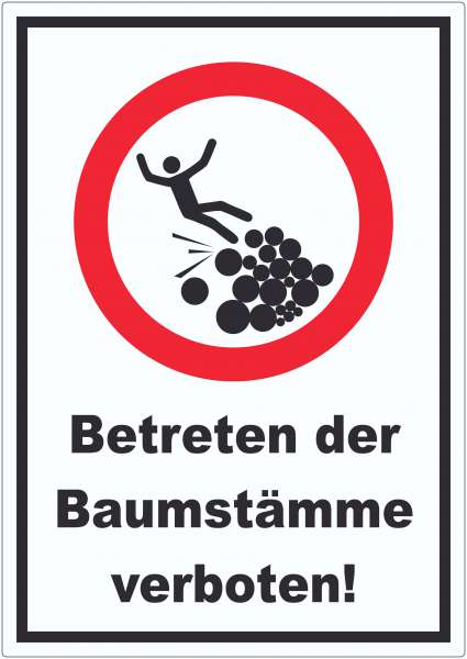 Baumstämme betreten verboten Aufkleber