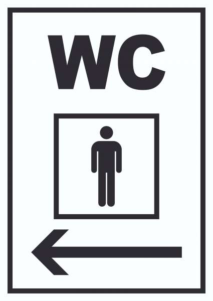 WC Herren links Schild