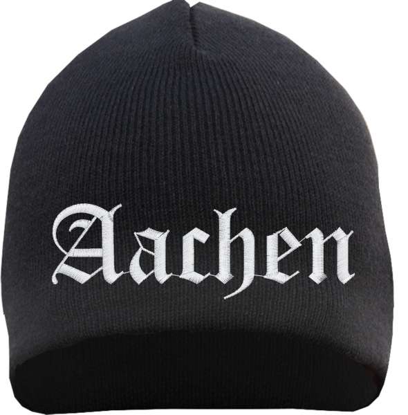 Aachen Beanie Mütze - Altdeutsch - Bestickt - Strickmütze Wintermütze