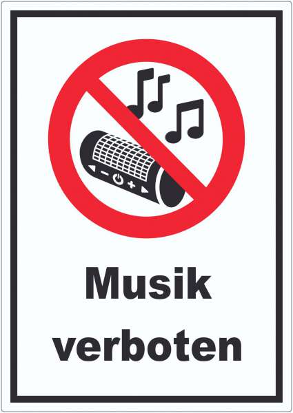 Aufkleber Musik verboten