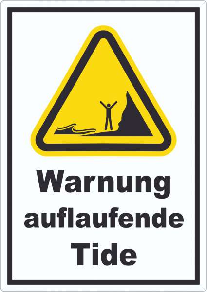 Aufkleber Warnung auflaufende Tide