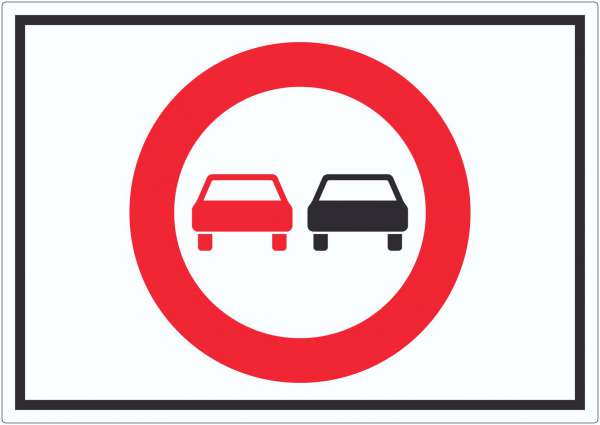 Überholverbot KFZ Symbol Aufkleber