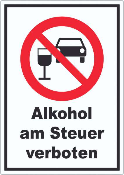 Aufkleber Alkohol am Steuer verboten