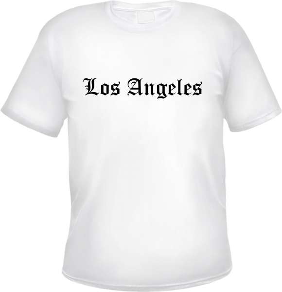 Los Angeles Herren T-Shirt - Altdeutsch - Weißes Tee Shirt