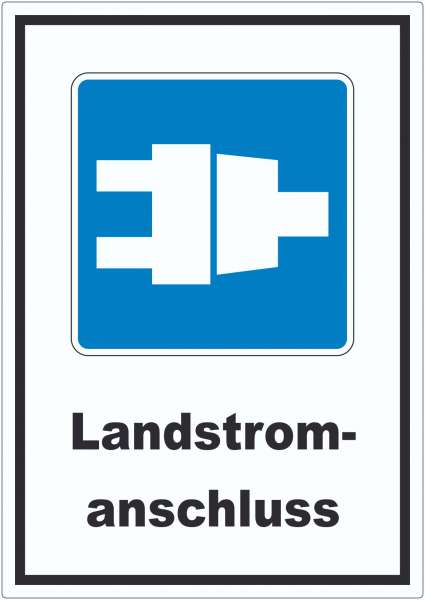 Landstromanschluss für Schiffe Symbol und Text Aufkleber