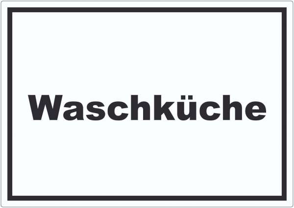 Waschküche Aufkleber mit Text Waschraum waagerecht