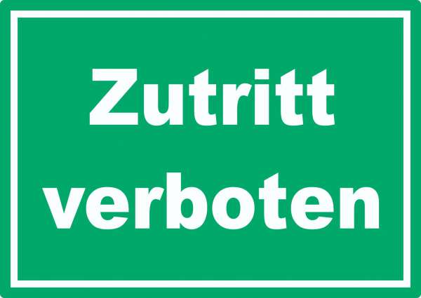 Zutritt verboten Aufkleber grün-weiß