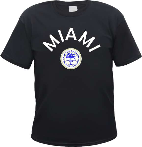 Miami Herren T-Shirt - mit Siegel Druck - Tee Shirt