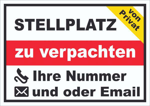 Stellplatz zu verpachten von Privat Schild