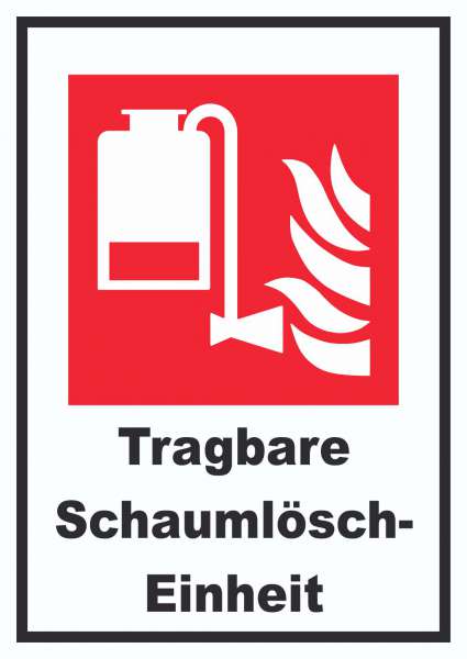 Tragbare Schaumlösch-Einheit Schild