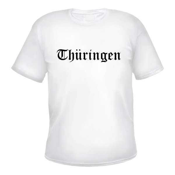 Thüringen Herren T-Shirt - Altdeutsch - Weißes Tee Shirt