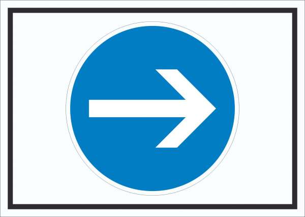 Schild Fahrtrichtung hier rechts Symbol