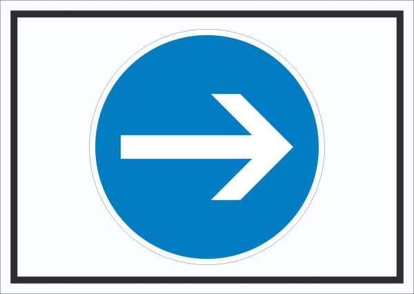 Schild Fahrtrichtung hier rechts Symbol