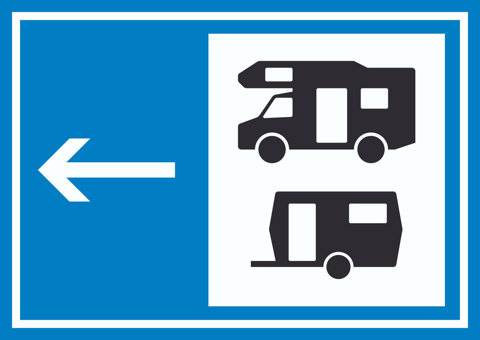 Wohnwagen links rechts Symbol Schild 