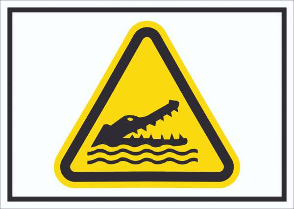 Schild Warnung Krokodil Symbol
