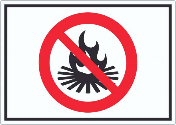 Lagerfeuer verboten Symbol Aufkleber