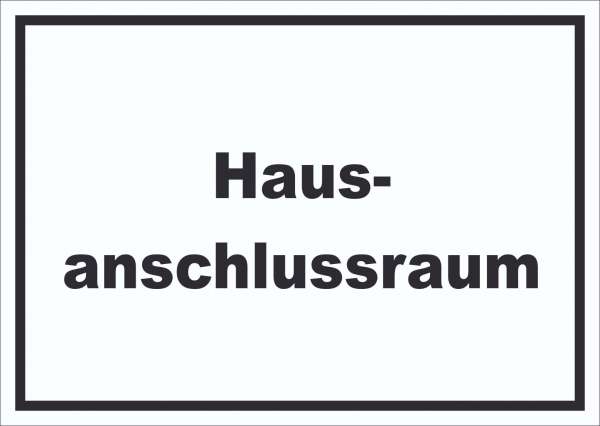 Hausanschlussraum Schild mit Text HAR waagerecht