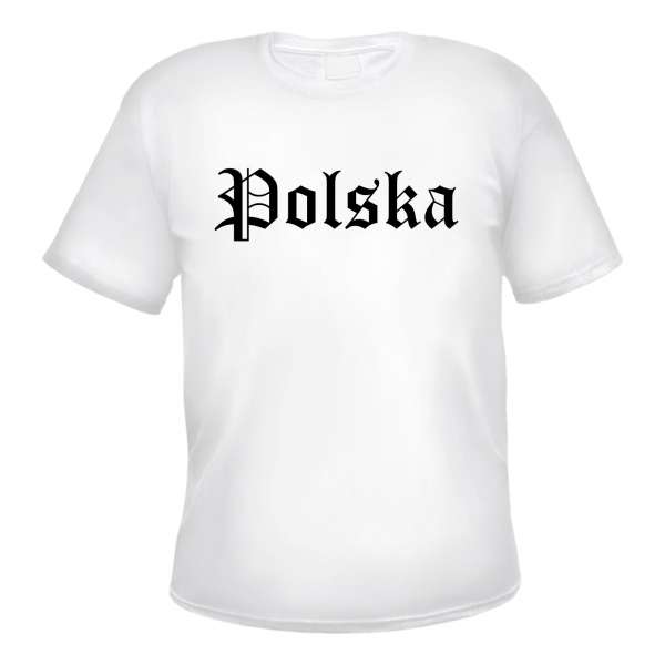 Polska Herren T-Shirt - Altdeutsch - Weißes Tee Shirt