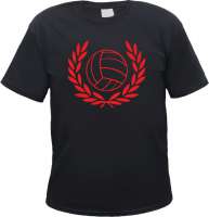 Vorschau: Lorbeerkranz und Fussball Herren T-Shirt - Tee Shirt Roter Aufdruck Vorschau: Lorbeerkranz und Fussball Herren T-Shirt - Tee Shirt Roter Aufdruck