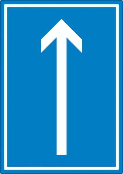 Richtungspfeil hoch Aufkleber hochkant weiss blau Pfeil