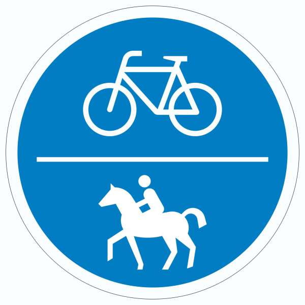 Aufkleber Kreis Rad- und Reitweg Symbol